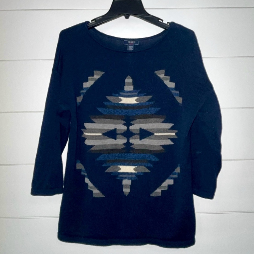 Women’s Chaps Aztec Sweater XL runs small possibly a large.